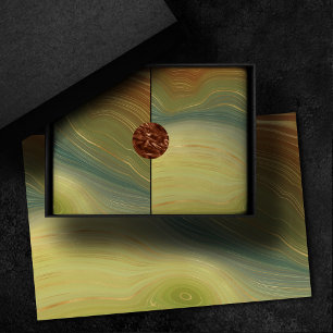 Retro Earthy Strata Vintage Neutral Tone Agate Tissue Paper