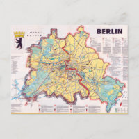 Retro East/West Berlin Map Poster
