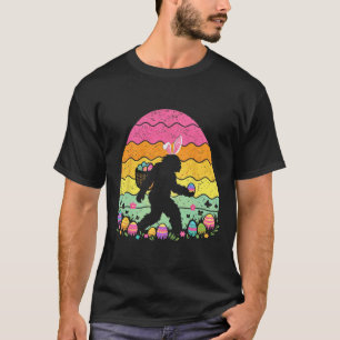 Retro Easter Bigfoot Sasquatch Bunny Egg Hunt Boys T-Shirt