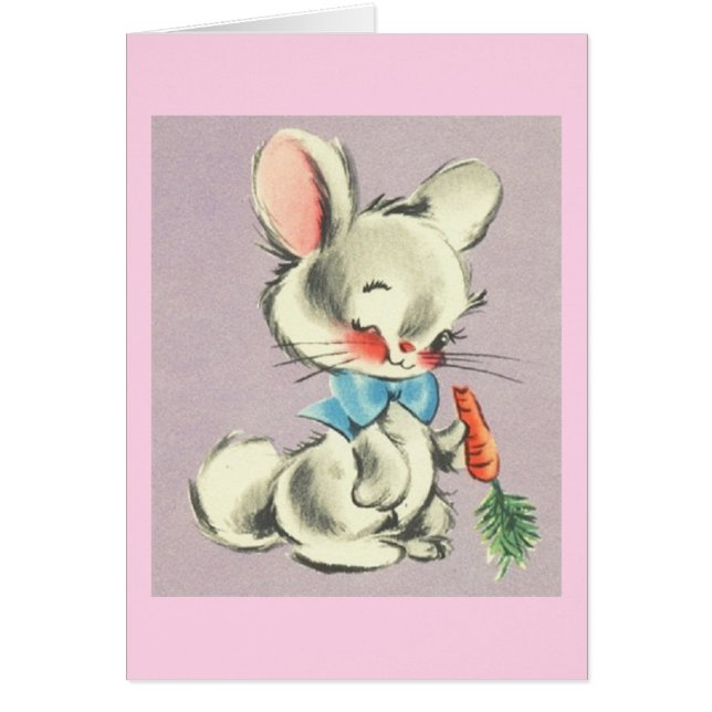 Retro Easter Bunny Greeting Card (Front)