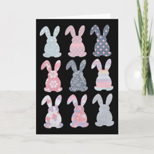 Retro Easter Bunny Happy Easter Day Coquette Bow G Card