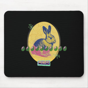 Retro Easter Bunny Mouse Pad