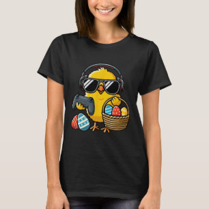 Retro Easter Chicken Gaming Funny Easter  T-Shirt