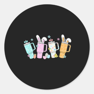 Retro Easter Day Stanley Tumbler Inspired Girls Ki Classic Round Sticker