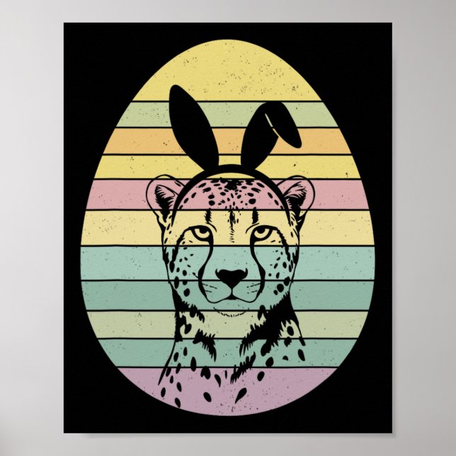 Retro Easter Egg Cheetah Leopard Easter Day Womens Poster (Front)