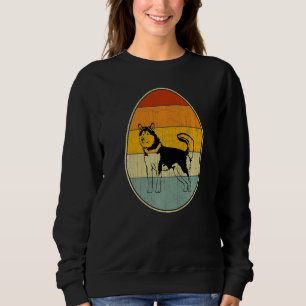 Retro Easter Egg Graphic Easter Day Alaskan Malamu Sweatshirt