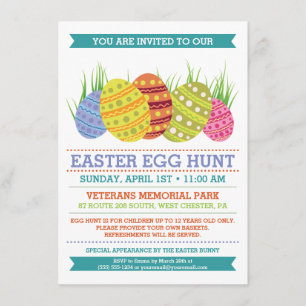 Retro Easter Egg Hunt Decorating Party Invitation