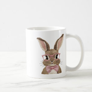 Retro Easter Faux Embroidery Bunny Cute Gifts Boy Coffee Mug