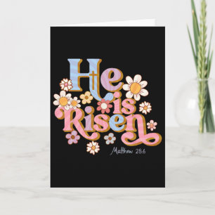 Retro Easter Groovy He Is Risen Christian Kids Tod Card