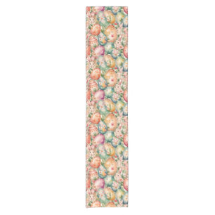 Retro Easter seamless pattern. Watercolor Short Table Runner