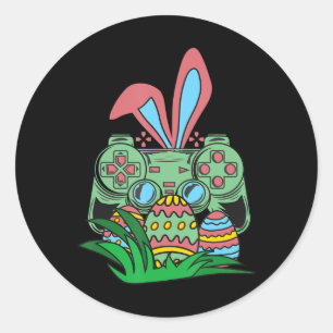 Retro Easter Video Game Easter Gaming Graphics Hap Classic Round Sticker