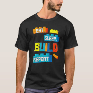 Retro Eat Sleep Build Repeat Master Builders Build T-Shirt