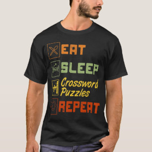 Retro Eat Sleep Crossword Puzzles Repeat T-Shirt