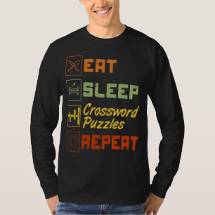 Retro Eat Sleep Crossword Puzzles Repeat T-Shirt