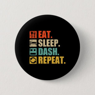 Retro Eat Sleep Dash Repeat Video Game  6 Cm Round Badge