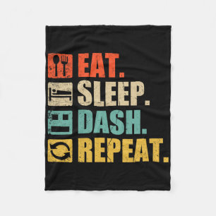 Retro Eat Sleep Dash Repeat Video Game Fleece Blanket