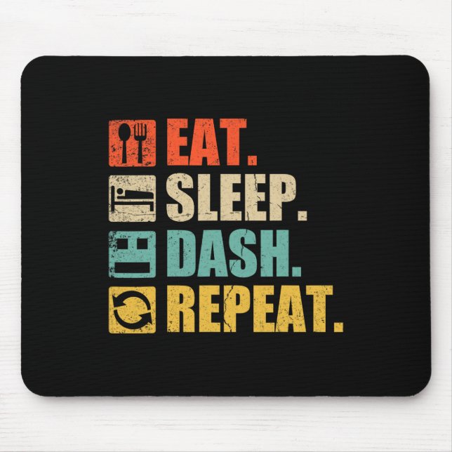 Retro Eat Sleep Dash Repeat Video Game  Mouse Pad (Front)