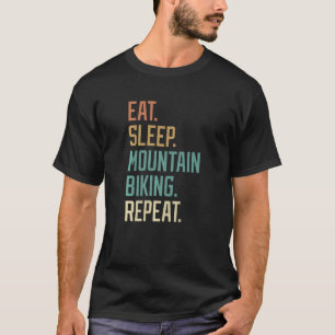 Retro Eat Sleep Mountain Biking Repeat Vintage T-Shirt
