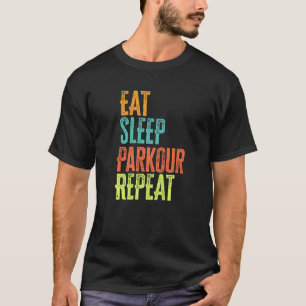Retro Eat Sleep Parkour Repeat Street Acrobat Gymn T-Shirt