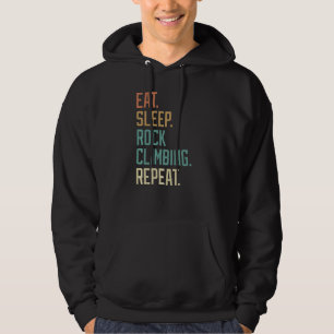 Retro Eat Sleep Rock Climbing Repeat Vintage Hoodie