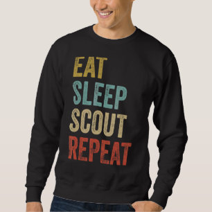 Retro Eat Sleep Scout Boy Scouting Leader Sweatshirt