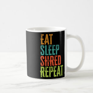Retro Eat Sleep Shred Repeat Snowboarding Surfing Coffee Mug