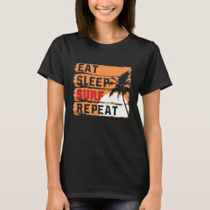 Retro Eat Sleep Surf Repeat Funny Surfer Surfing L T-Shirt