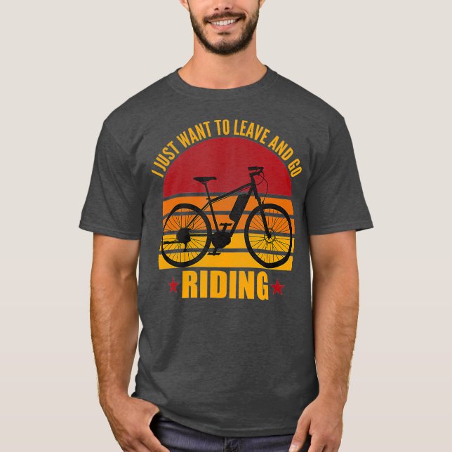 Retro Ebike Cycling Electric Bicycle Funny Rider T-Shirt (Front)