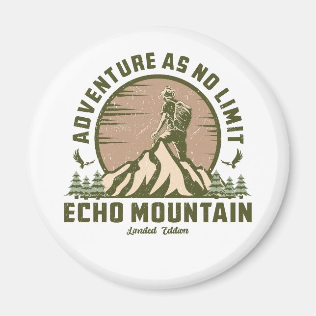 Retro Echo Mountain Hike Sunset T-Shirt Magnet (Front)