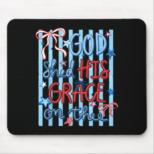 Retro Ed Bow Flag Aamerica God Shed Grace On Thee Mouse Pad