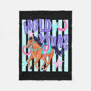 Retro Ed Hold Your Horses Ed Horse Lover Fleece Blanket