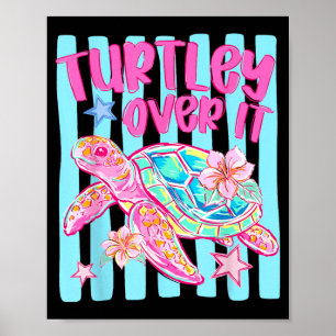 Retro ed Turtley Over Funny Sea Turtle Summer Poster