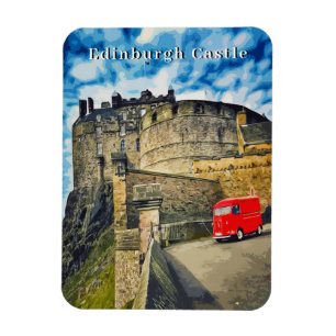 Retro Edinburgh Castle Scotland Travel Magnet