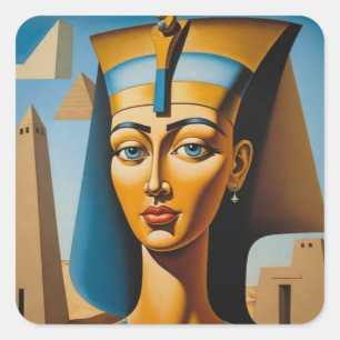 Retro Egyptian Queen Square Sticker