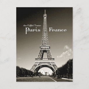 retro eiffel tower postcard