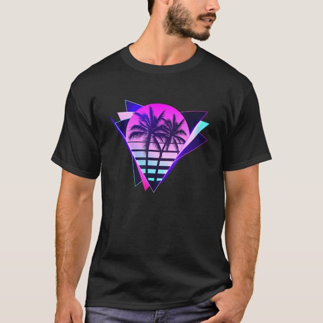 Retro Eighties 80s 90s Beach Style design with pal T-Shirt (Front)