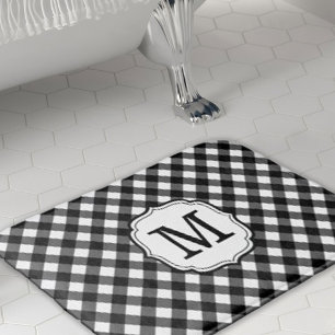 Retro Elagant Personalised Gingham Bath Mat