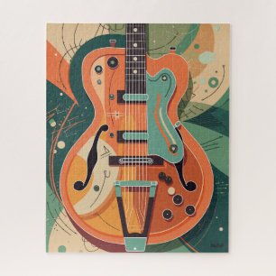 Retro Electric Guitar Illustration Jigsaw Puzzle