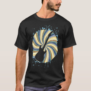 Retro Electric Guitar In Vintage Pattern & Paint S T-Shirt