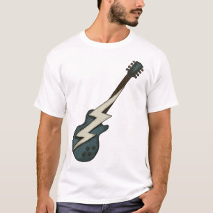 Retro Electric Guitar Lightning Bolt Classic Rock T-Shirt