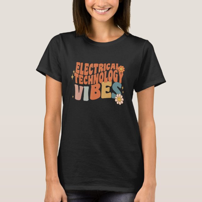 Retro Electrical Technology Vibes Teacher Women Ki T-Shirt (Front)