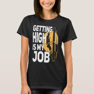 Retro Electrician Lineman Journeyman Getting High T-Shirt