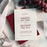 Retro Elegant Burgundy & Ivory Formal Wedding