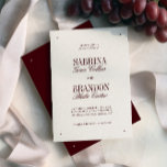 Retro Elegant Burgundy & Ivory Formal Wedding Invitation<br><div class="desc">Make a bold and timeless statement with this elegant maroon wedding invitation. Designed with a deep wine-red background and refined serif paired with graceful script typography, this template is perfect for formal weddings, evening receptions, or vineyard celebrations. The rich burgundy and ivory colour palette creates a sophisticated atmosphere, while the...</div>
