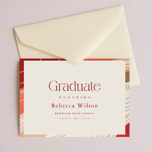 Retro Elegant Graduate Graduation Announcement Postcard