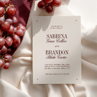 Retro Elegant Ivory & Burgundy Formal Wedding
