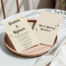 Retro Elegant Minimalist Typography Wedding