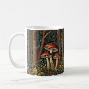 Retro elegant mushroom forest coffee mug