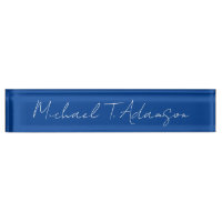Retro Elegant Plain Simple Deep Blue Calligraphy