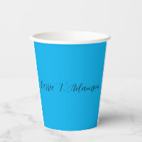 Retro Elegant Plain Sky Blue Calligraphy Name
